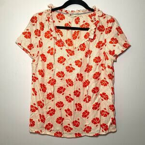 Boden Orange Floral Blouse